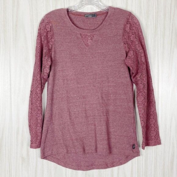 Prana Tops - Prana | Pink Darla Lace Long Sleeve Tee Size Small